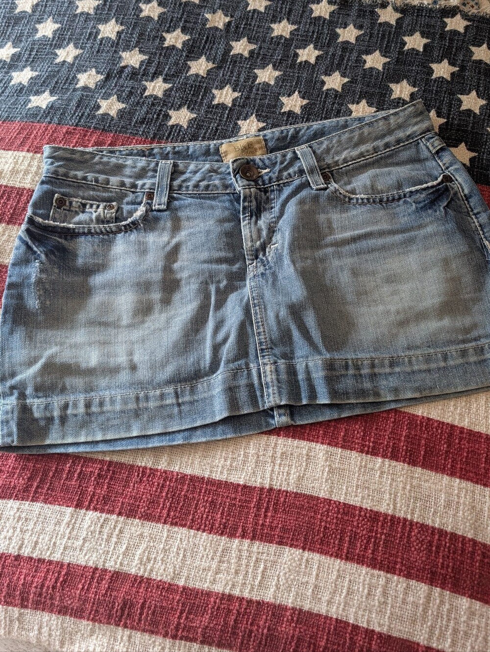 BKE Denim Mini Skirt Light Wash